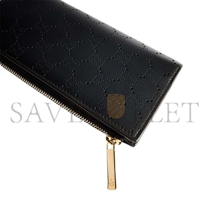 GUCCI PERFORATED GG LONG WALLET 876085 (19*10*1.5cm)